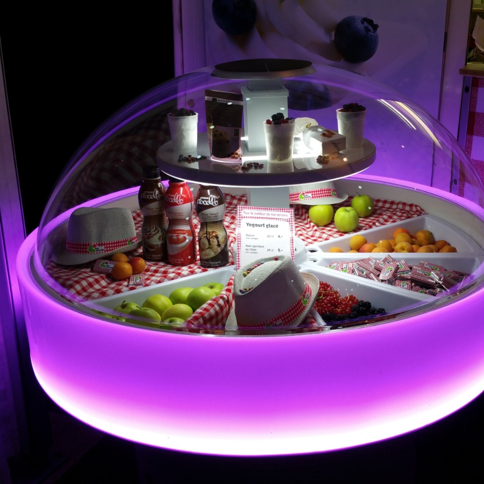 Vitrine froide ronde